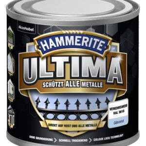 Hammerite Metallschutzlack ULTIMA glänzend verkehrsweiß RAL 9016 250 ml