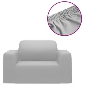 Hussen-Set Stretch-Sofahusse Grau Polyester-Jersey, vidaXL