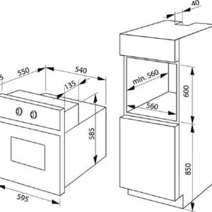 Klugmann Backofen-Set KO609TCX + KT604.5XD, mit 1-fach-Teleskopauszug, Aqualystic Easy-To-Clean-Emaille, 9 Funktionen, Umluft, Grill-/Brat-System, Teleskopauszug, Timer