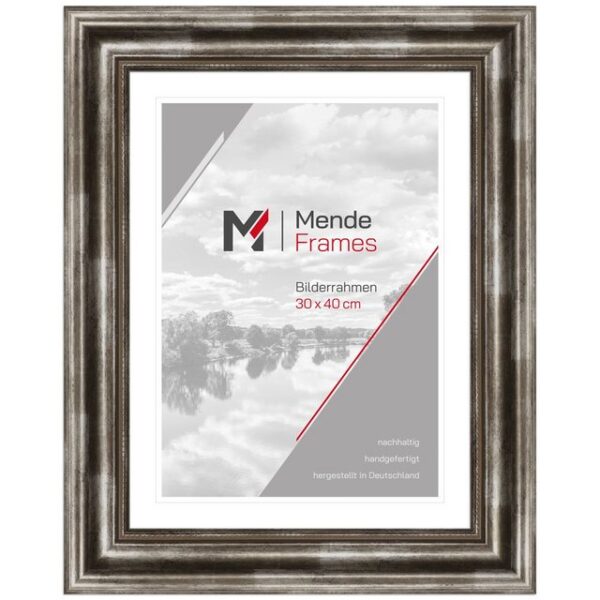 Mende Frames Bilderrahmen H550, Silber, aus Massivholz im Antik Stil