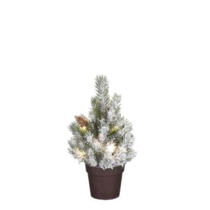 Mica Weihnachtsbaum mit Kieferzapfen grün samtig 30 x 15 cm Batteriebetrieb