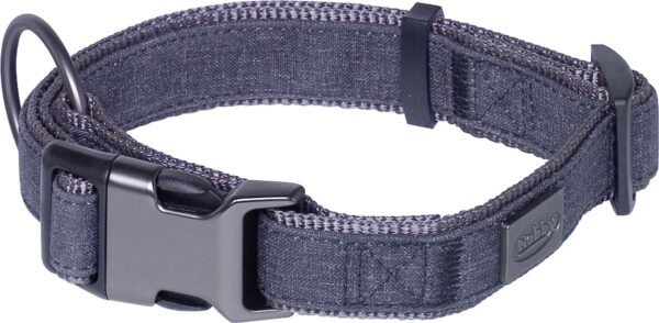 Nobby Halsband Linen Deluxe L 28-40 cm B 20 mm schwarz grau