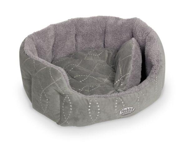 Nobby Komfort Bett Ceno grau / grau, oval 86 x 70 x 24 cm