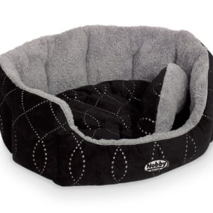 Nobby Komfortbett Ceno schwarz/grau, oval 86 x 70 x 24 cm