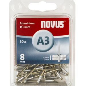 Novus Blindnieten Typ A3/8 Aluminium, 30 Stück