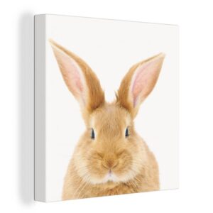 OneMillionCanvasses® Leinwandbild Kinder - Kaninchen - Kind - Mädchen - Jungen, (1 St), Leinwand Bilder für Wohnzimmer Schlafzimmer