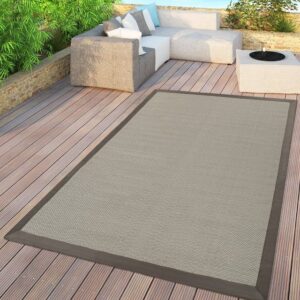 Outdoorteppich Flachgewebter In- & Outdoor Teppich Einfarbig Uni Natürlicher Look Beige Modern, TT Home, rechteckig, Höhe: 8 mm