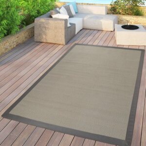 Outdoorteppich Flachgewebter In- & Outdoor Teppich Einfarbig Uni Natürlicher Look Creme Modern, TT Home, rechteckig, Höhe: 8 mm