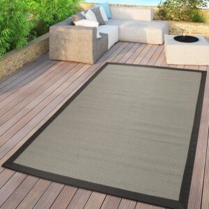 Outdoorteppich Flachgewebter In- & Outdoor Teppich Einfarbig Uni Natürlicher Look Grau Modern, TT Home, rechteckig, Höhe: 8 mm