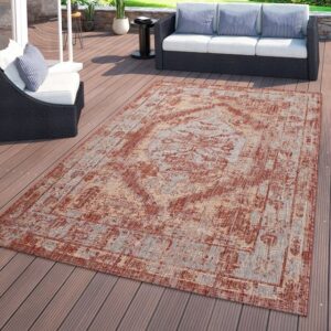 Outdoorteppich In- & Outdoor-Teppich, Für Balkon Und Terrasse, Mit Orient-Design, In Rot, TT Home, rechteckig, Höhe: 8 mm
