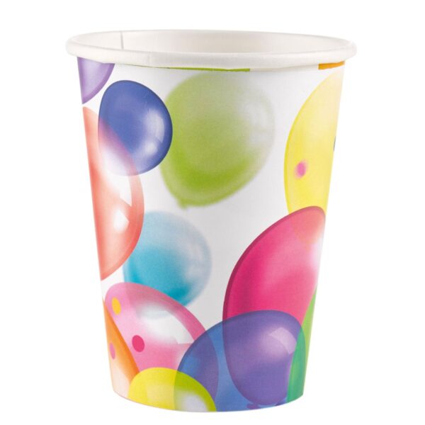 Pappbecher Ballons 8 Stück, 250 ml