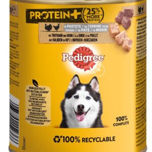 Pedigree Adult Protein+ Pastete mit Truthahn & Huhn Hundefutter 800g