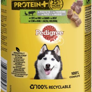 Pedigree Adult Protein+ in Pastete mit Ente & Rind Hundefutter 800g