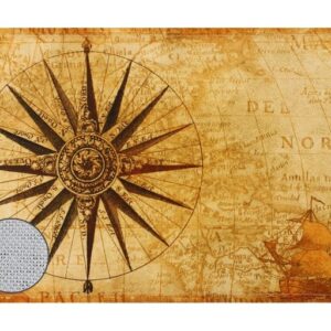 Platzset, Tischsets Textil CLOTH Landkarte Kompass Schiff 4er 45x30 cm, matches21 HOME & HOBBY, (4-St)