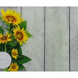 Platzset, Tischsets Textil CLOTH Sonnenblumen Blumen Holz 4er 45x30 cm, matches21 HOME & HOBBY, (4-St)