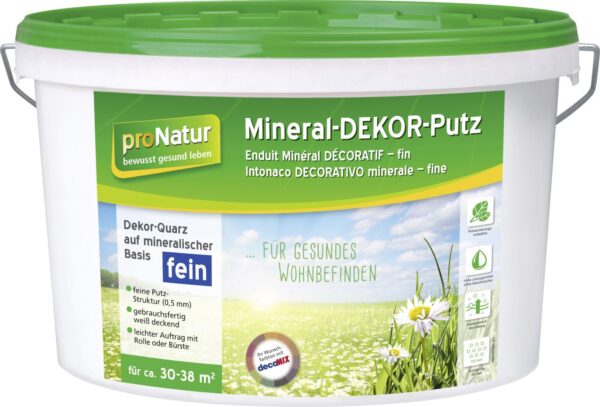 Pronatur Mineral Dekor-Putz 15 kg 0,5 mm fein weiß