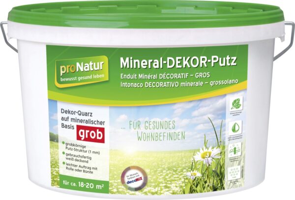 Pronatur Mineral Dekor-Putz 15 kg 1 mm grob weiß