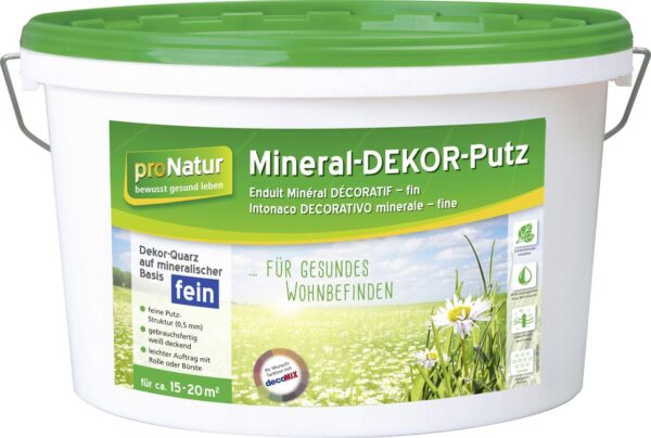 Pronatur Mineral Dekor-Putz 8 kg 0,5 mm fein weiß