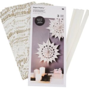 Rico Design Papierdekoration "Papiertüten Sterne-Set Merry Christmas groß Weiß", 30 Teile