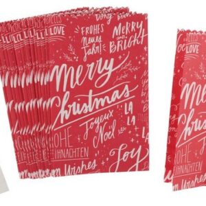Rico Design Papierdekoration "Papiertüten Sterne-Set Merry Christmas klein Rot", 30 Teile