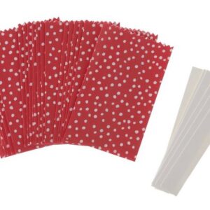 Rico Design Papierdekoration "Papiertüten Sterne-Set", klein, Punkte Rot