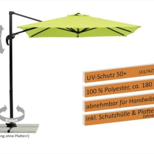Schneider Sonnenschirm Rhodos Junior apfelgrün, 230 x 230 cm