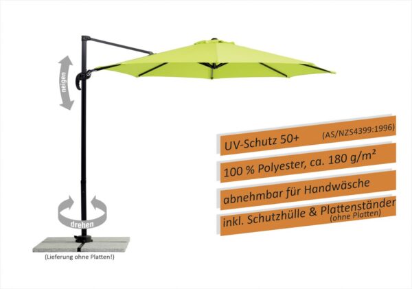 Schneider Sonnenschirm Rhodos Junior apfelgrün, Ø 300 cm