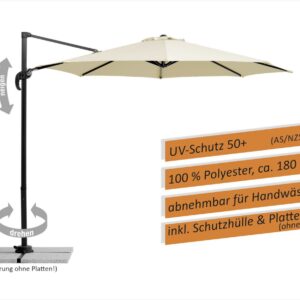 Schneider Sonnenschirm Rhodos Junior natur, Ø 300 cm