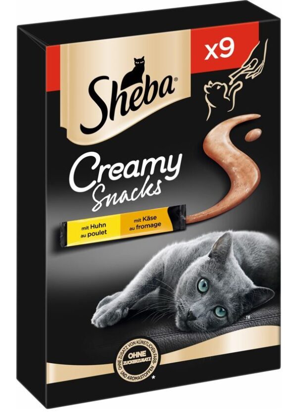 Sheba Creamy Snacks Huhn & Käse Katzensnack 9 x 12g