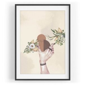 Sinus Art Wandbild Blumen Blüten Hand Feminin Pastelltöne Dekorativ Kunstvoll