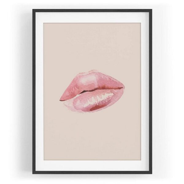 Sinus Art Wandbild Rote Lippen Feminin Verführerisch Aquarell Dekorativ Schön