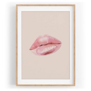 Sinus Art Wandbild Rote Lippen Feminin Verführerisch Aquarell Dekorativ Schön