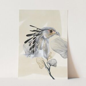 Sinus Art Wandbild Vogel Motiv Kranich exklusives Design Grautöne Kunstvoll Einzigartig