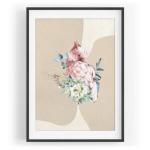 Sinus Art Wandbild Vogel Motiv Papagei Blumen Blüten Kunstvoll einzigartiges Design