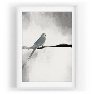 Sinus Art Wandbild Vogel Motiv grau Berge Horizont exklusives Design