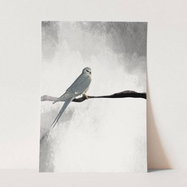 Sinus Art Wandbild Vogel Motiv grau Berge Horizont exklusives Design