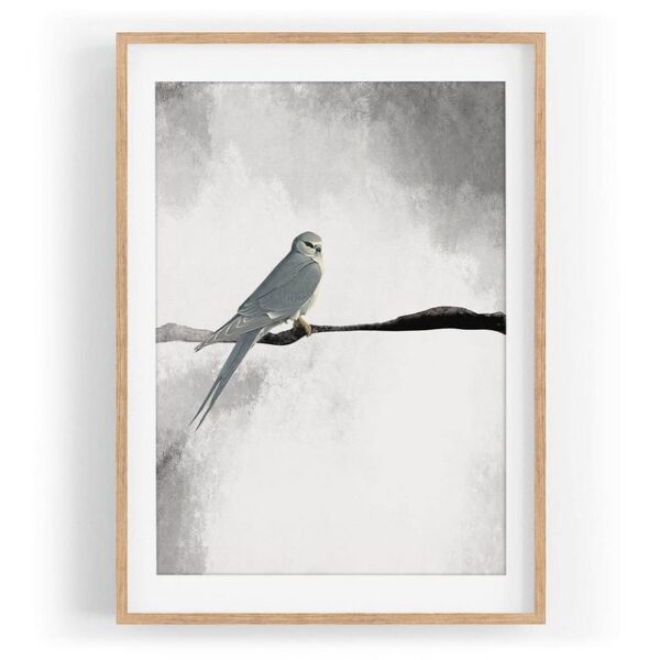 Sinus Art Wandbild Vogel Motiv grau Berge Horizont exklusives Design