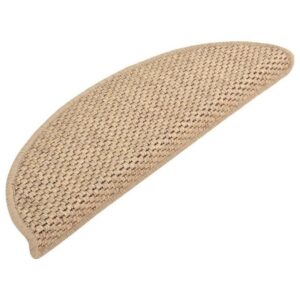 Stufenmatte Treppenmatten Selbstklebend Sisal-Optik 15 Stk. 56x20 cm Sand, vidaXL