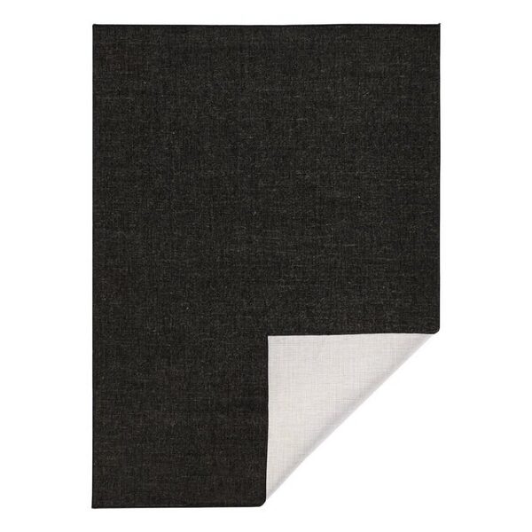 Teppich Teppich Miami, NORTHRUGS, rechteckig, schwarz/creme, Höhe 5 mm, In/- Outdoor geeignet, uni, Wohnzimmer, Balkon, Terrasse, Flur, robust, pflegeleicht, Flachgewebe, NORTHRUGS, rechteckig, Höhe: 5 mm