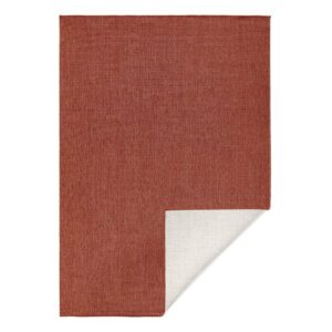 Teppich Teppich Miami, NORTHRUGS, rechteckig, terracotta/creme, Höhe 5 mm, In/- Outdoor geeignet, uni, Wohnzimmer, Balkon, Terrasse, Flur, robust, pflegeleicht, Flachgewebe, NORTHRUGS, rechteckig, Höhe: 5 mm