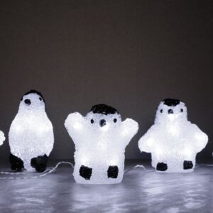 TrendLine Acyrlfigurenset Pinguin 40 LED kaltweiß