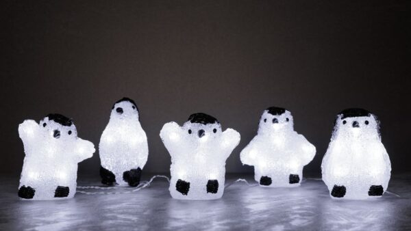 TrendLine Acyrlfigurenset Pinguin 40 LED kaltweiß