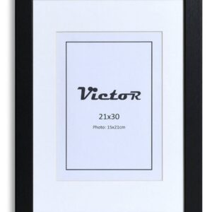 Victor (Zenith) Bilderrahmen Richter, 21x30 cm, in schwarz, mit 15x21cm Passepartout, Leiste: 25x20mm