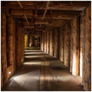 Wallario Möbelfolie Alter Tunnel in einer Salzmine in Polen