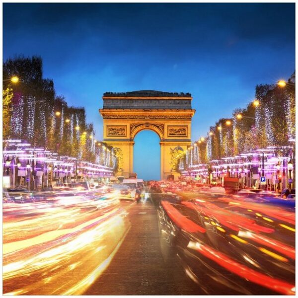 Wallario Möbelfolie Arc de triomphe in Paris bei Nacht