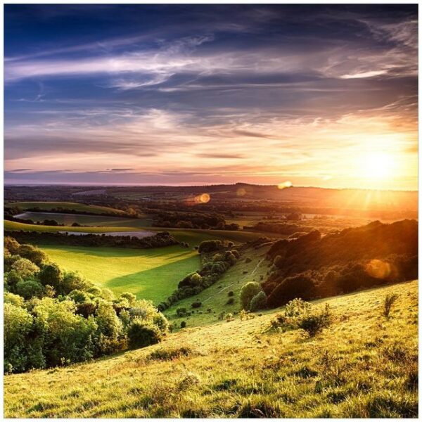 Wallario Möbelfolie Farbenfroher Sonnenuntergang in England