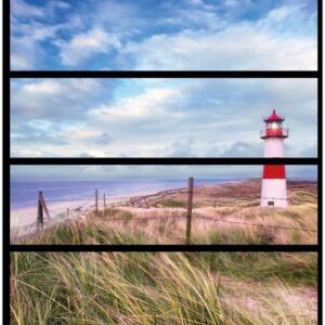 Wallario Möbelfolie Leuchtturm am Strand von Sylt