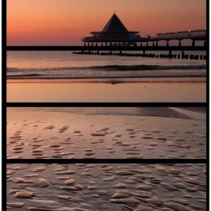 Wallario Möbelfolie Strand am Abend - Seebrücke am Ostseebad Heringsdorf