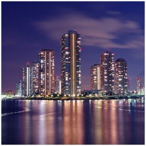 Wallario Möbelfolie Tokyo- Skyline bei Nacht