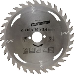 Wolfcraft Kreissägeblatt Ø 210 mm Bohrung Ø 30 mm